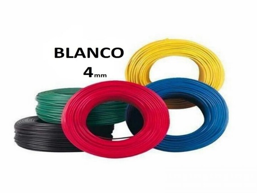 [UNI4BWIRE] ROLLO CABLE UNIPOLAR 1x 4 BLANCO WIREFLEX