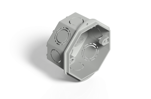 [02221PG-GENROD] CAJA DE EMBUTIR OCTOGONAL CHICA C/OREJA PLASTICA GENROD