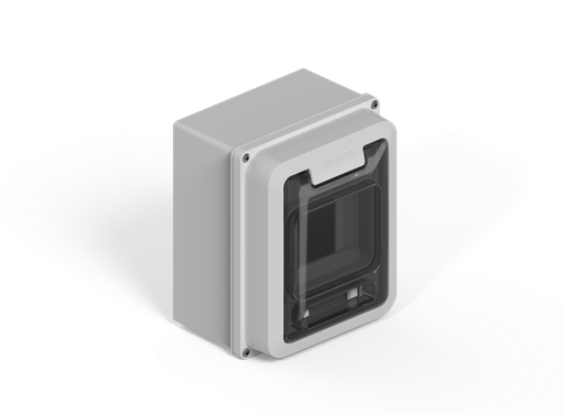 [160400G-GENROD] CAJA IP65 P/4 POLOS DIN  - GRIS GENROD