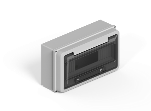 [161200G-GENROD] CAJA IP65 P/12 POLOS DIN  - GRIS GENROD