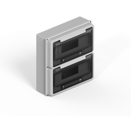 [162400G-GENROD] CAJA IP65 P/24 POLOS DIN  - GRIS GENROD