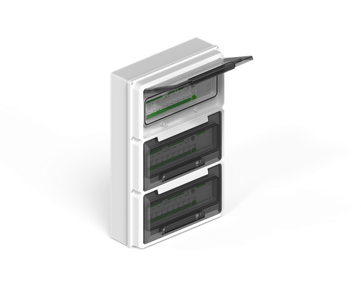 [163600B-GENROD] CAJA IP65 P/36 POLOS DIN - BLANCO GENROD