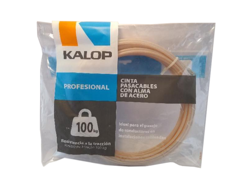 [KL29110] CINTA PASACABLE 10MTS PVC CON ALMA DE ACERO KALOP