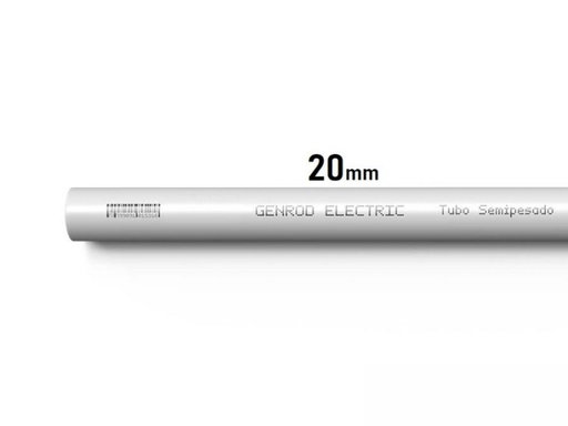 [TR20SD-GENROD] CAÑO RIGIDO x 3MT 20mm 3/4 SEMIPESADO GENROD
