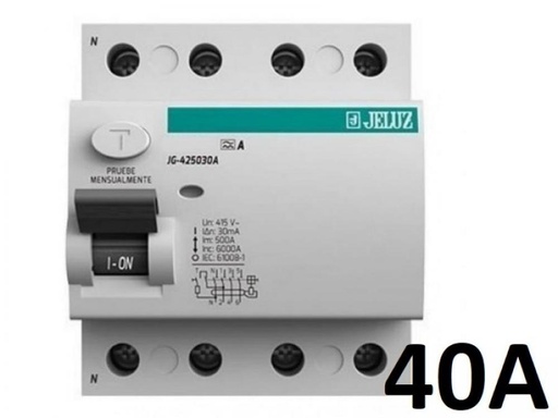 [JG-440030AC] DISYUNTOR TETRAPOLAR 4x 40A 30mA JELUZ