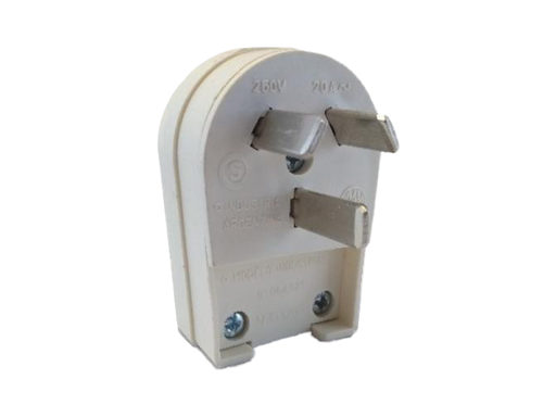 [1032852205] FICHA TRES PATAS MACHO SALIDA LATERAL 20A BLANCO RICHI