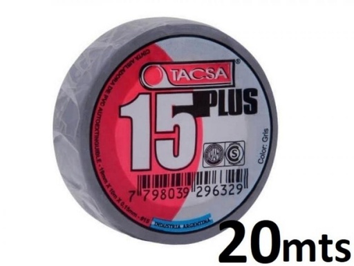 [CA20TG] CINTA PVC 20 MTS GRIS TACSA
