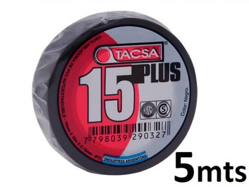 [CA5TN] CINTA PVC 5 MTS NEGRA TACSA