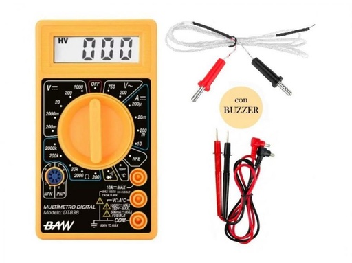 [DT838] TESTER DIGITAL CON MEDIDOR DE TEMPERATURA Y BUZZER BAW