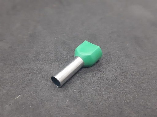 [F-PH600-2] PUNTERA HUECA PREAISLADA DOBLE 6mm2 VERDE FUSSE