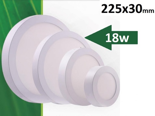 [277-KIAR] PLAFON LED REDONDO EXTERIOR 18W LUZ DIA RESILIENTE