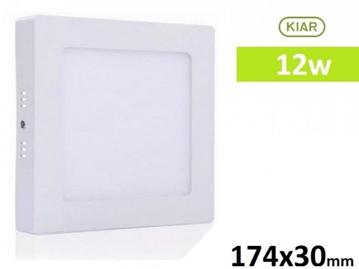 [284] PLAFON LED CUADRADO EXTERIOR 12W LUZ DIA RESILIENTE