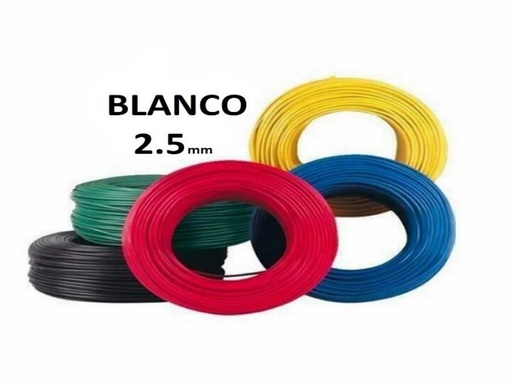 [UNI2,5BWIRE] ROLLO CABLE UNIPOLAR 1x 2,5 BLANCO WIREFLEX