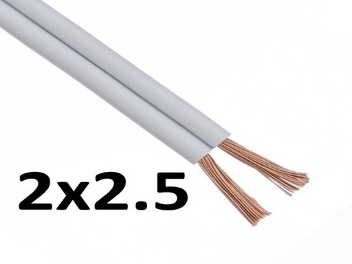 [PAR2,5BWIRE] ROLLO CABLE PARALELO 2x 2,5 BLANCO WIREFLEX