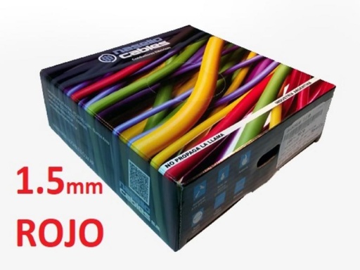 [UNI1,5RNASE] ROLLO CABLE UNIPOLAR 1x 1,5 ROJO NASELLO