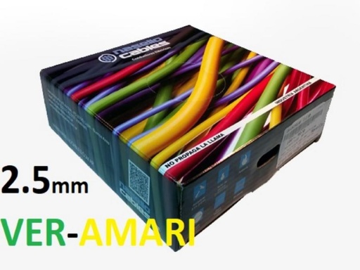 [UNI2,5VANASE] ROLLO CABLE UNIPOLAR 1x 2,5 VER-AMARI NASELLO