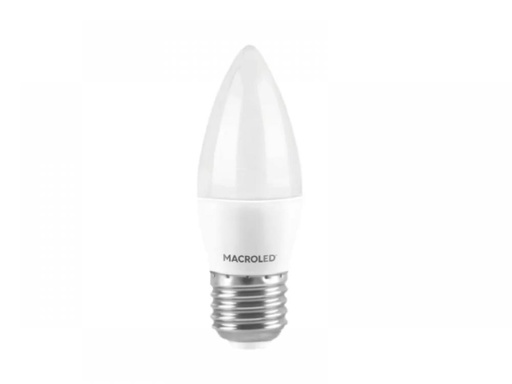 [C376-E27CW] LAMPARA LED VELA 6W E27 LUZ DIA MACROLED