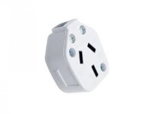 [120] FICHA TRES PATAS HEMBRA 10A BLANCA MIG