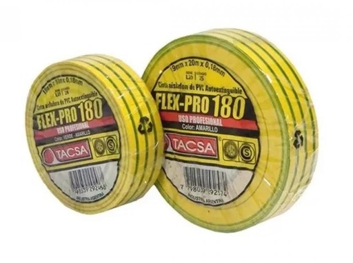 [CA10VA] CINTA PVC 10 MTS VERDE AMARILLA TACSA