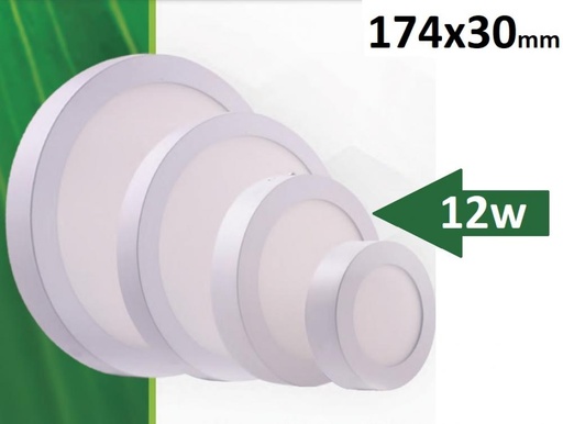 [275-KIAR] PLAFON LED REDONDO EXTERIOR 12W LUZ NEUTRA RESILIENTE
