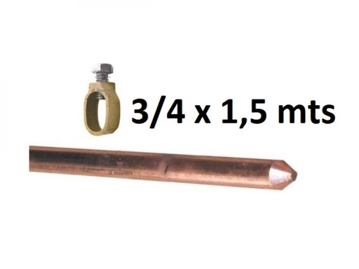 [J1.534] JABALINA CON TOMACABLE 3/4 x 1,5MT COPPER