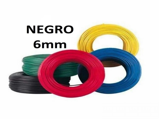 [UNI6NWIRE] ROLLO CABLE UNIPOLAR 1x 6 NEGRO WIREFLEX