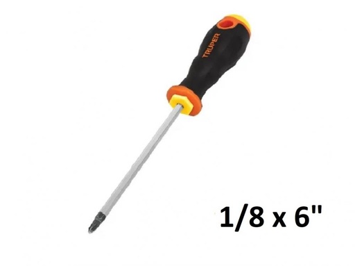 [14025] DESTORNILLADOR MANGO CONFORGRIP PLANO 1/8 x 6" PRETUL