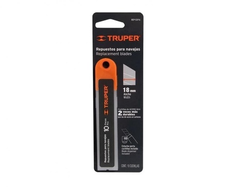 [16965] HOJA DE CUTTER 18mm CAJA X 10 Unds TRUPER