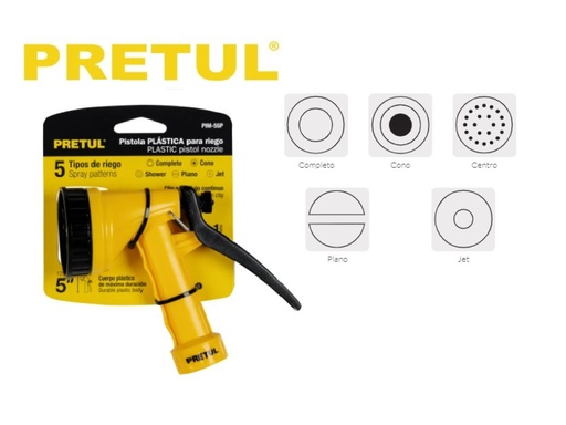 [22765] PISTOLA PLASTICA PARA RIEGO 5 FUNCIONES TRUPER