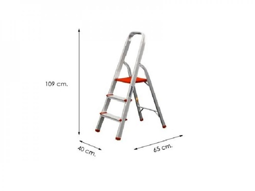 [ESL118-73-LUSQTOFF] ESCALERA DE ALUMINIO 120cm 3 ESCALONES LUSQTOFF
