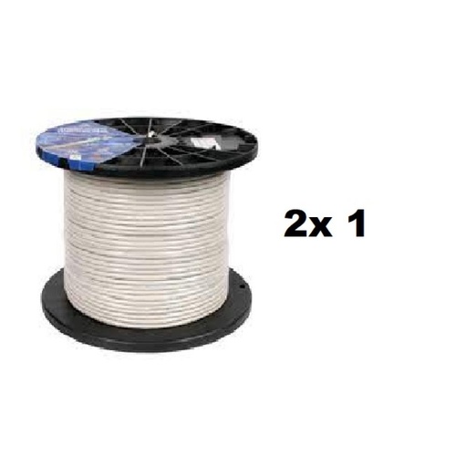 [BPAR1BWIRE] BOBINA CABLE PARALELO 2x 1 BLANCO WIREFLEX