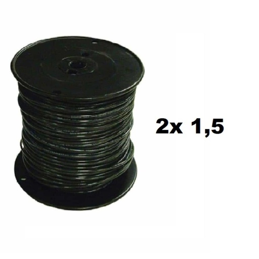 [BPAR1,5NWIRE] BOBINA CABLE PARALELO 2x 1,5 NEGRO WIREFLEX