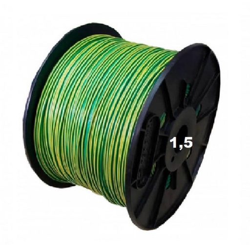 [BUNI1,5VANASE] BOBINA CABLE UNIPOLAR 1x 1,5 VER-AMARI NASELLO