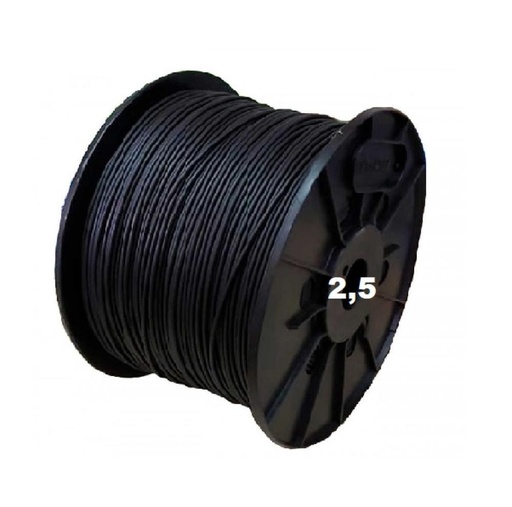 [BUNI2,5NNASE] BOBINA CABLE UNIPOLAR 1x 2,5 NEGRO NASELLO