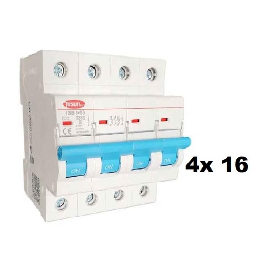 [384402-TOSUN] TERMICA TETRAPOLAR 4x 16A 4,5KA TOSUN
