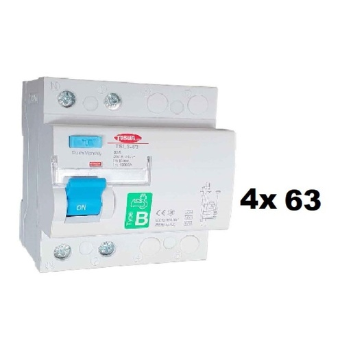 [170062-TOSUN] DISYUNTOR TETRAPOLAR 4x 63A 30mA TOSUN