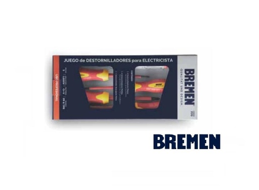 [7170-BREMEN] DESTORNILLADOR ELECTRICISTA Juego x 5Pzs BREMEN
